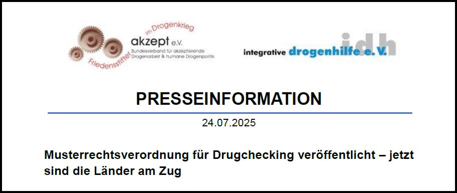 Presseinformation Drugchecking Musterrechtsverordnung TITEL