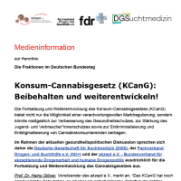 Forderung nach Weiterentwicklung des KCanG